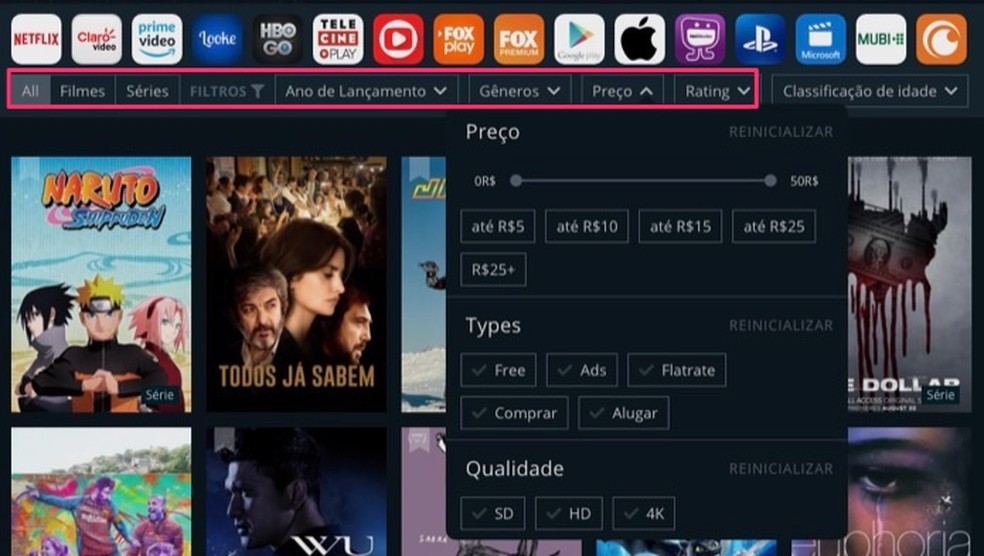 Filmes para assistir: site mostra catálogo de serviços de streaming