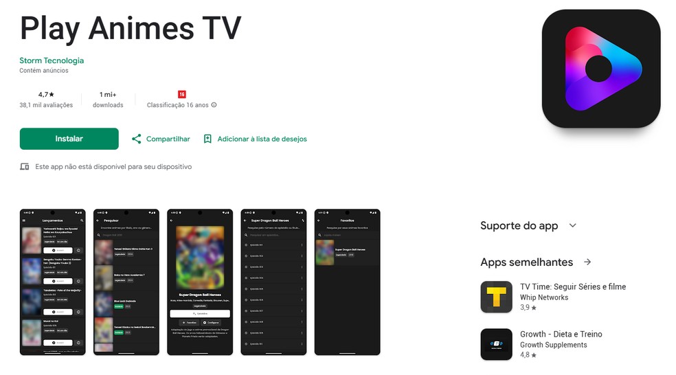  Reprodução/Google Play Store