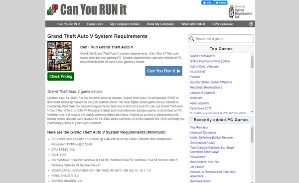 GTA V: requisitos mínimos e recomendados para rodar no PC