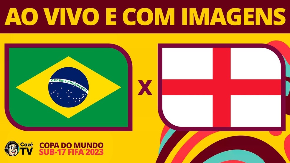 Brasil x Inglaterra pelo Mundial Sub-17 de Futebol na Cazé TV — Foto: Divulgação/Cazé TV