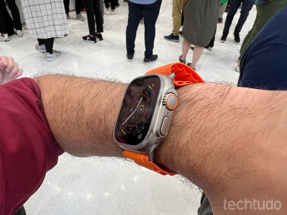 Detalhes do Apple Watch Ultra — Foto: Thássius Veloso/TechTudo