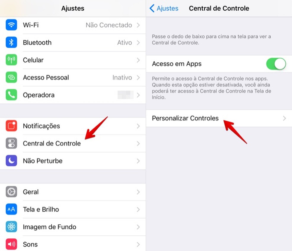Use e personalize a Central de Controle no iPhone - Suporte da Apple (BR)