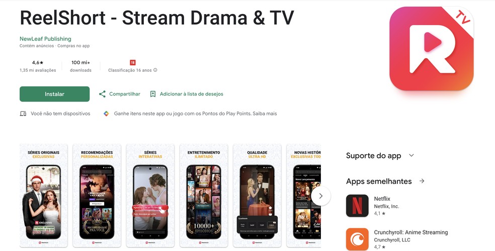 Reprodução/Google Play