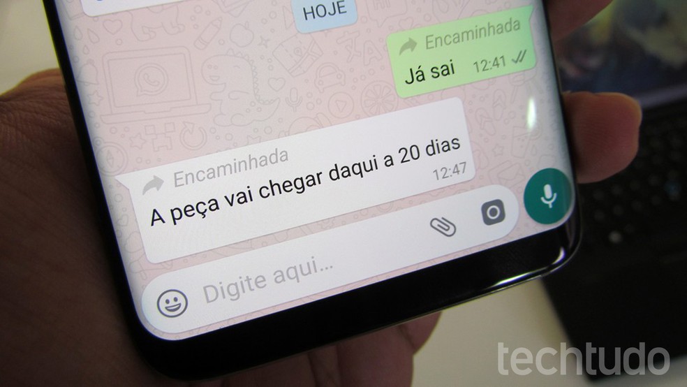 Selo de "encaminhada" é uma das medidas do WhatsApp em combate a fake news — Foto: Paulo Alves/TechTudo