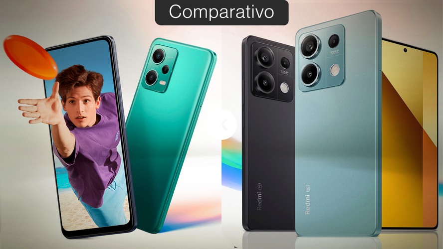 Capa de comparativo: Redmi Note 12 vs Redmi Note 13