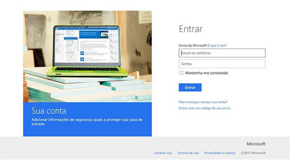 Usuário deve se conectar com e-mail e senha do computador com Windows 10 (Foto: Reprodução/Elson de Souza) — Foto: TechTudo