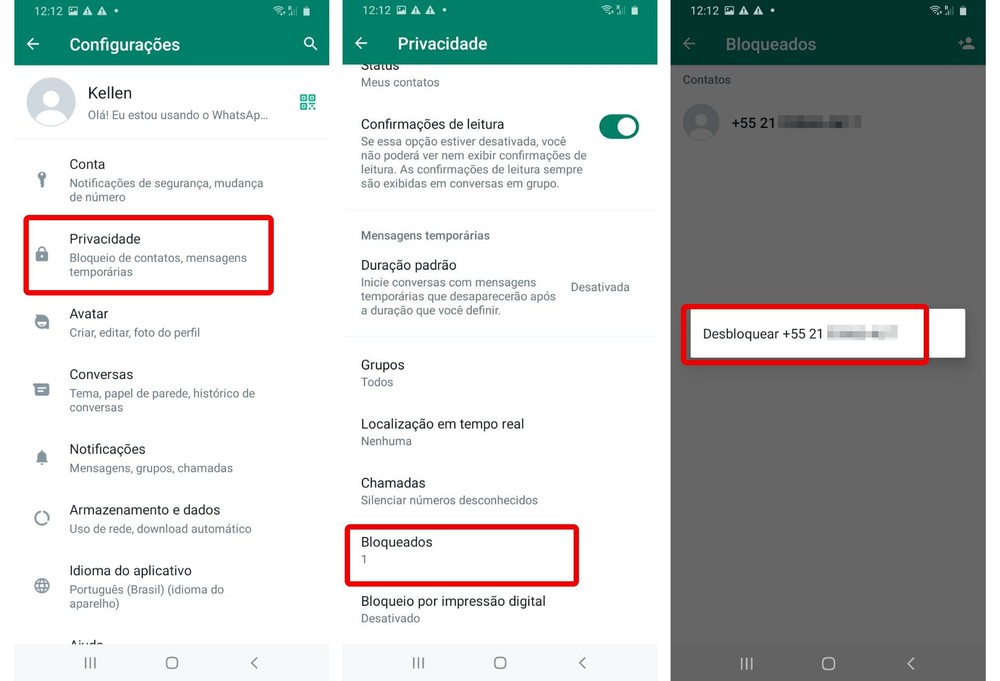 Como bloquear alguém no WhatsApp