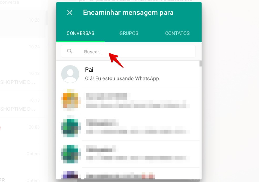 Como encaminhar mensagens, fotos e vídeos no WhatsApp Web