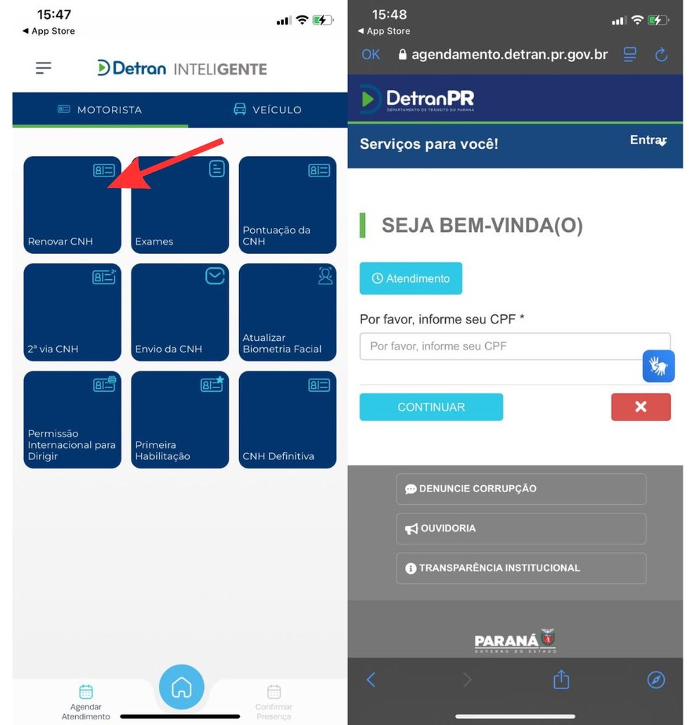  Reprodução/Detran PR