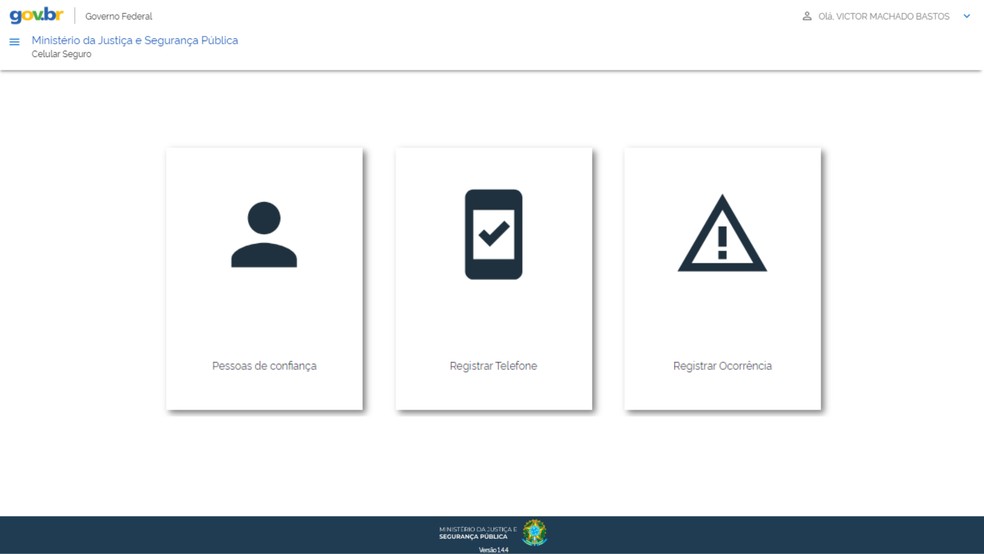 Tela inicial do site Celular Seguro mostra menu com serviços — Foto: Reprodução/TechTudo