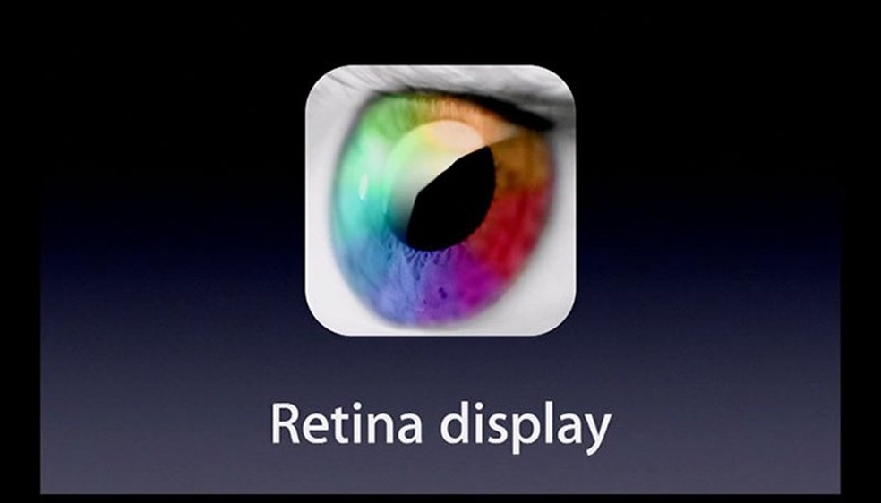 Tela Retina tenta superar a capacidade do olho humano em enxergar pixels no display  — Foto: Reprodução/Apple