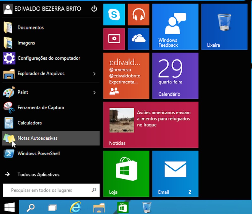 Menu Iniciar: compare a evolução no Windows 7 e no Windows 10 Preview