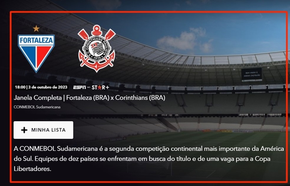 Ao vivo 🔴 Corinthians x Fortaleza  Semifinal Copa Sul-Americana 2023 
