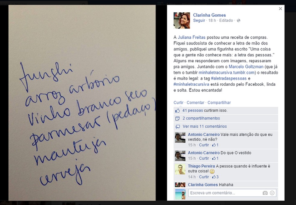 aletradaspessoas: Corrente no Facebook tenta resgatar escrita cursiva