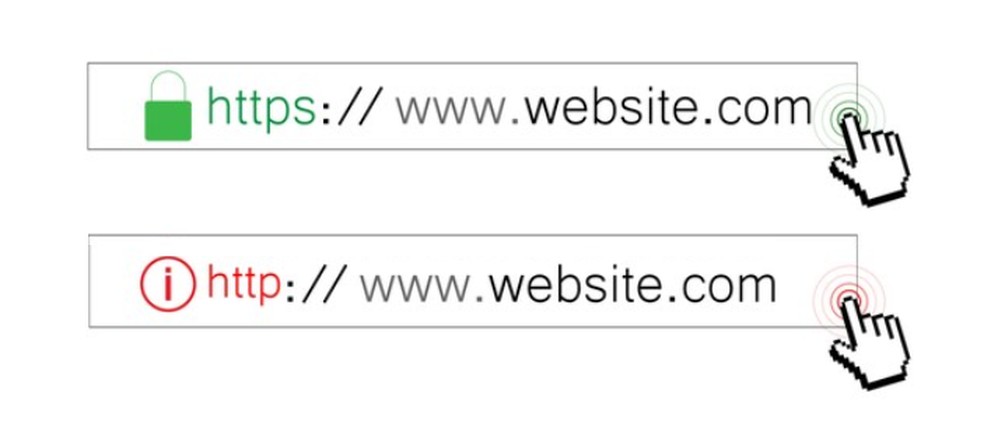 Cadeado verde acompanhado da sigla "https" indica site encriptado — Foto: Reprodução/Shutterstock