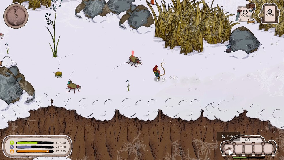 Winter Burrow combina mecânicas de sobrevivência com história aconchegante — Foto: Reprodução/Steam