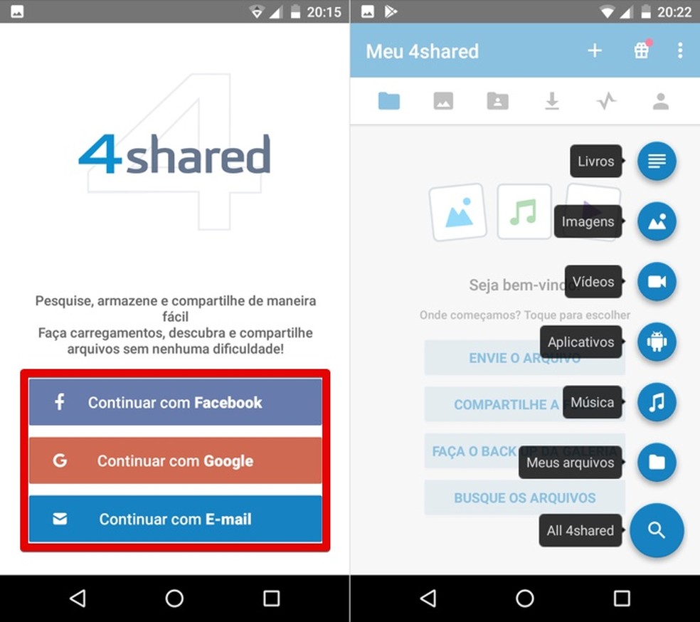 Como usar o 4shared para baixar arquivos no celular - Olhar Digital