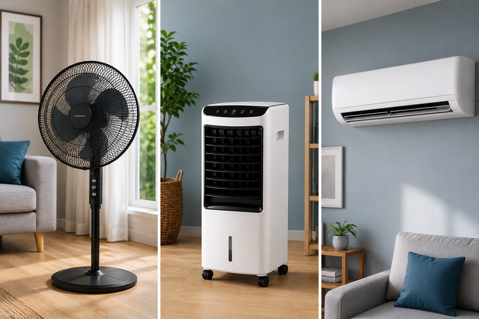 Ventilador, climatizadorou ar-condicionado: qual a melhor opção para cada tipo de ambiente? — Foto: Reproduão/ChatGPT