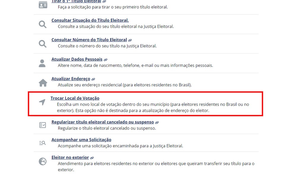 Como mudar local de votação dentro do mesmo município pelo site do TSE