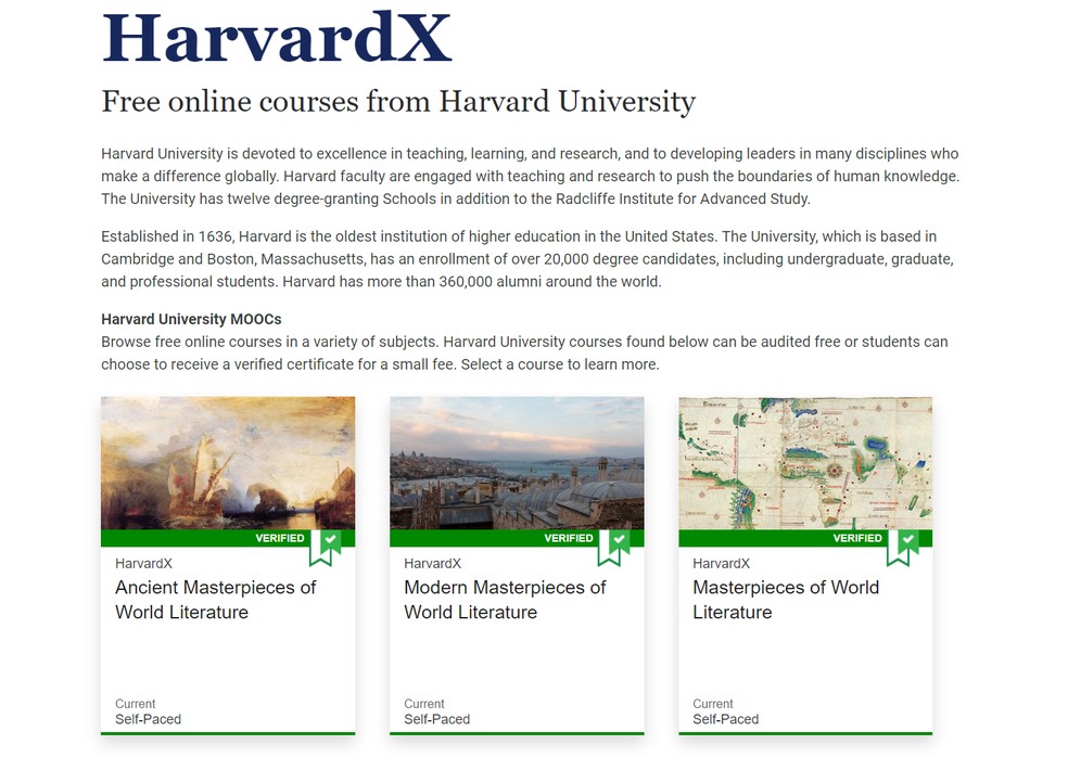 HarvardX: plataforma EAD da universidade norte-americana oferece cursos online gratuitos — Foto: Reprodução/HarvardX