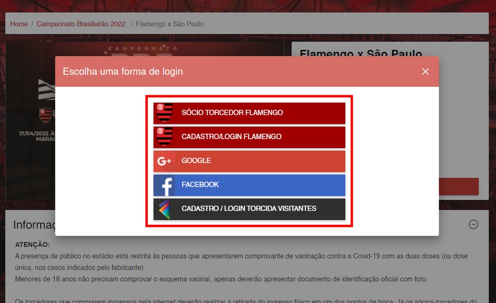 Ingresso Flamengo x São Paulo: como comprar entrada para jogo do