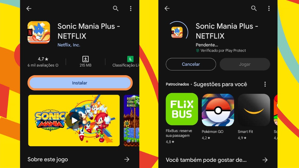 Toque na opção 'Instalar' ou 'Obter' — Foto: Reprodução/Róbson Martins