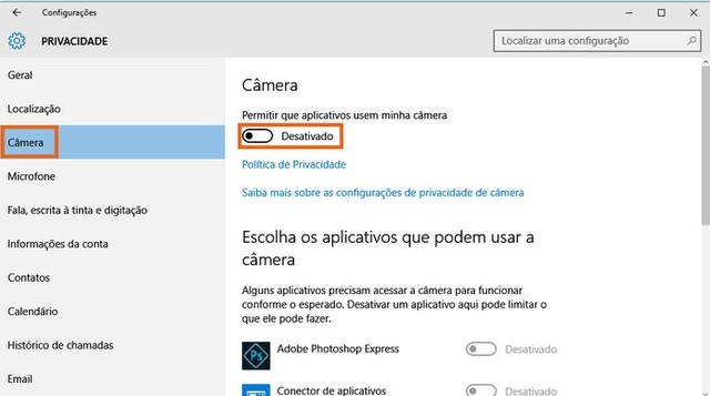 Como ativar e desativar webcam e microfone no PC com Windows 10