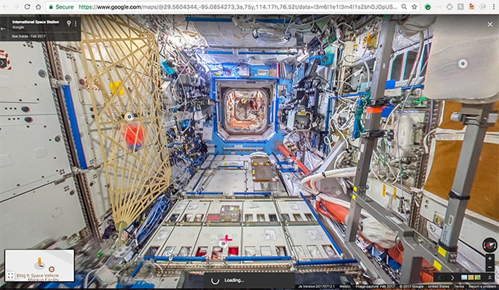 Ambientes contam com pontos de interesse que apresentam curiosidades e informações sobre a ISS — Foto: Divulgação/Google