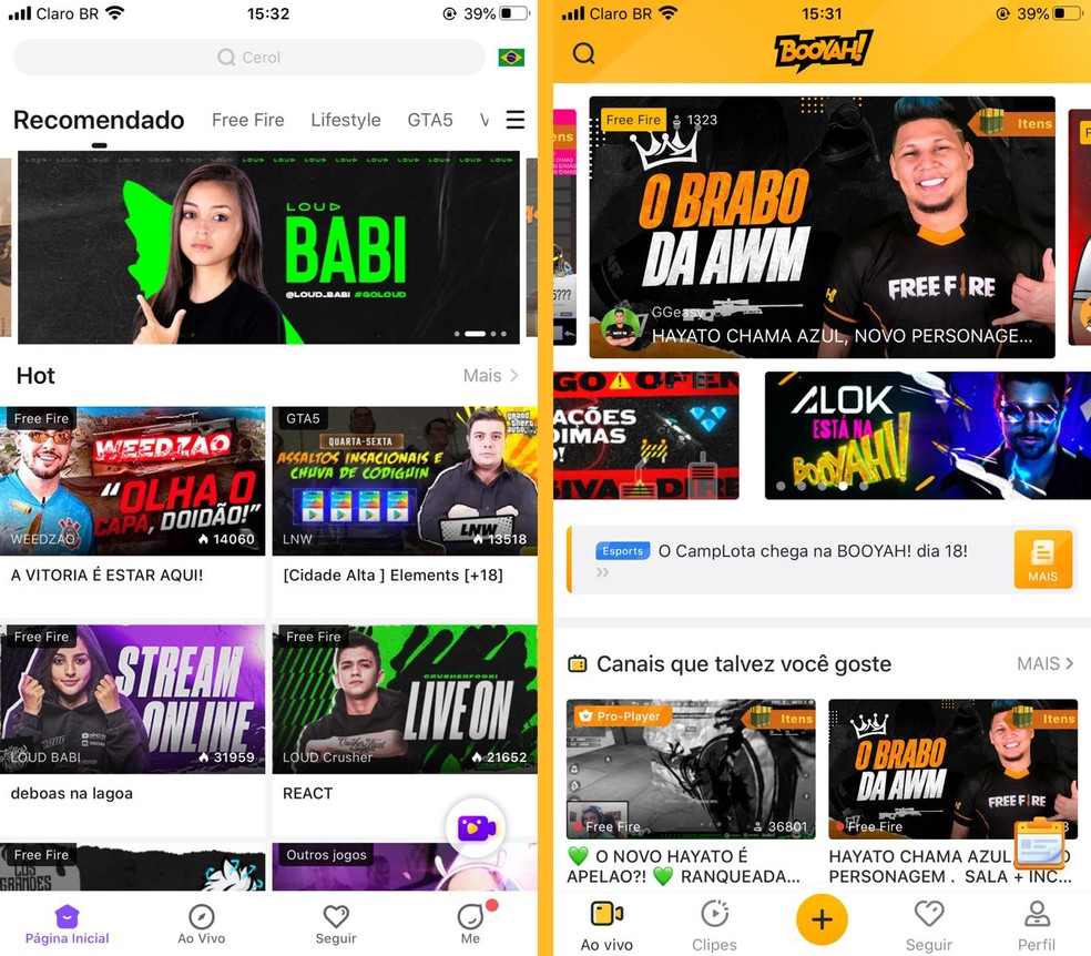 Os aplicativos da Nimo TV e Booyah! estão disponíveis para Android e iPhone (iOS) — Foto: Reprodução/Leandro Eduardo