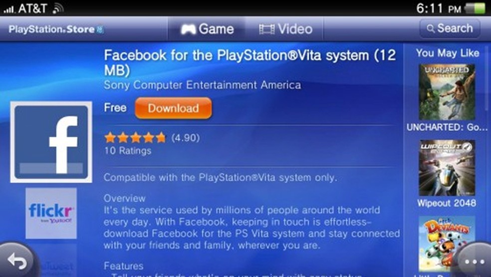 Aplicativo do Facebook retorna ao PlayStation Vita