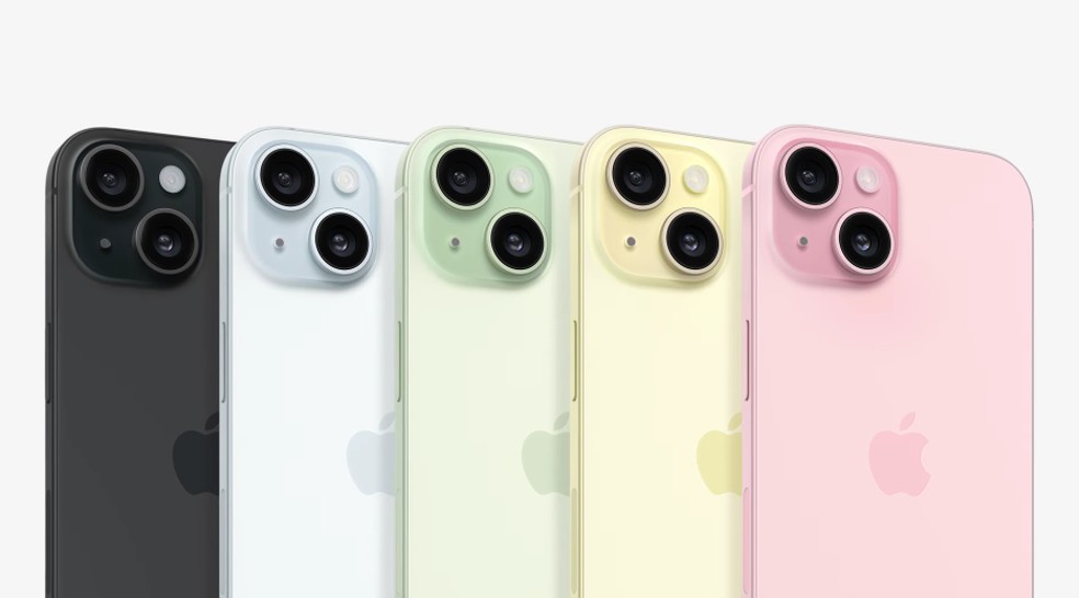 Cores do iPhone 15 — Foto: Reprodução/Apple