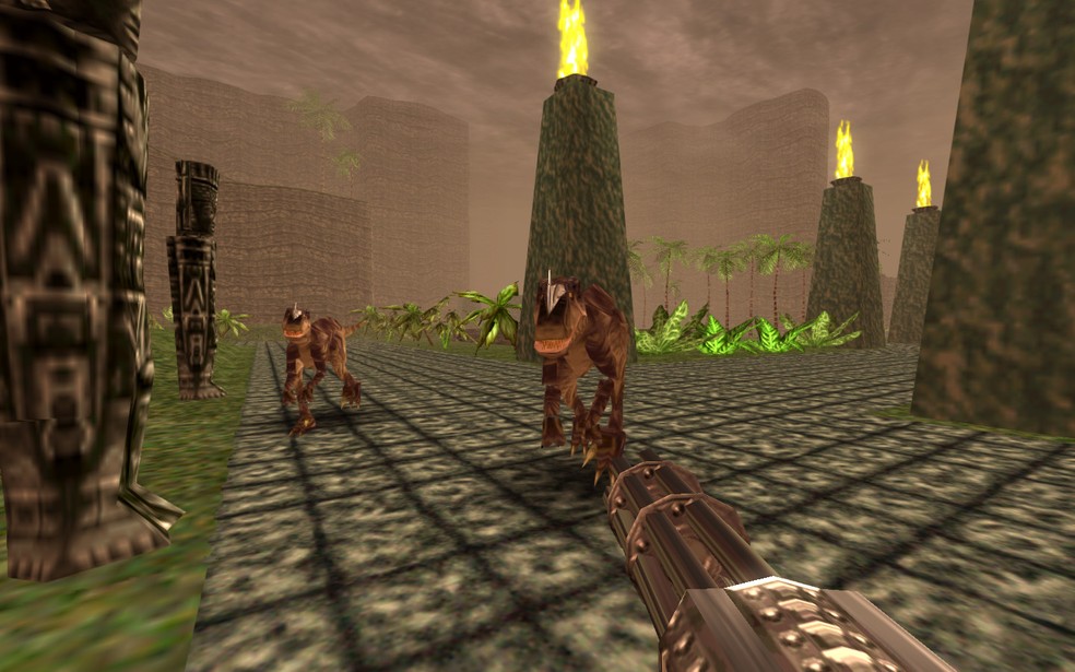 Misturando dinossauros e FPS, Turok fez sucesso na época do Nintendo 64 — Foto: Reprodução/Steam