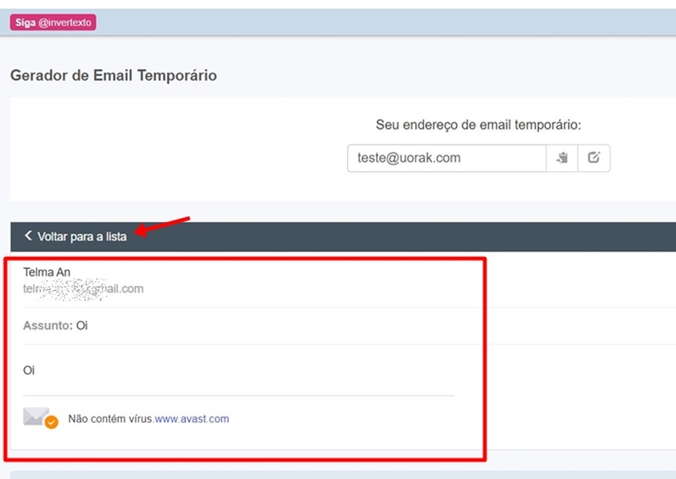 Invertexto: como usar gerador de e-mail temporário do site