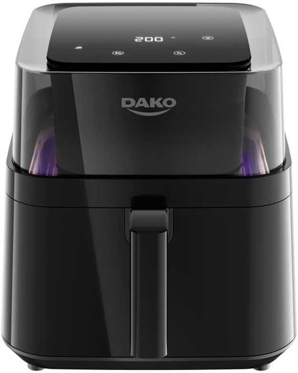Air Fryer Dako Digital com 6 Litros e Visor 360° 4 em 1