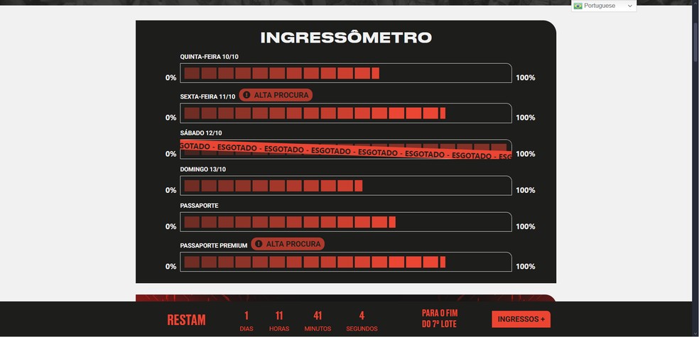 Verifique os dias disponíveis — Foto: Reprodução/Róbson Martins