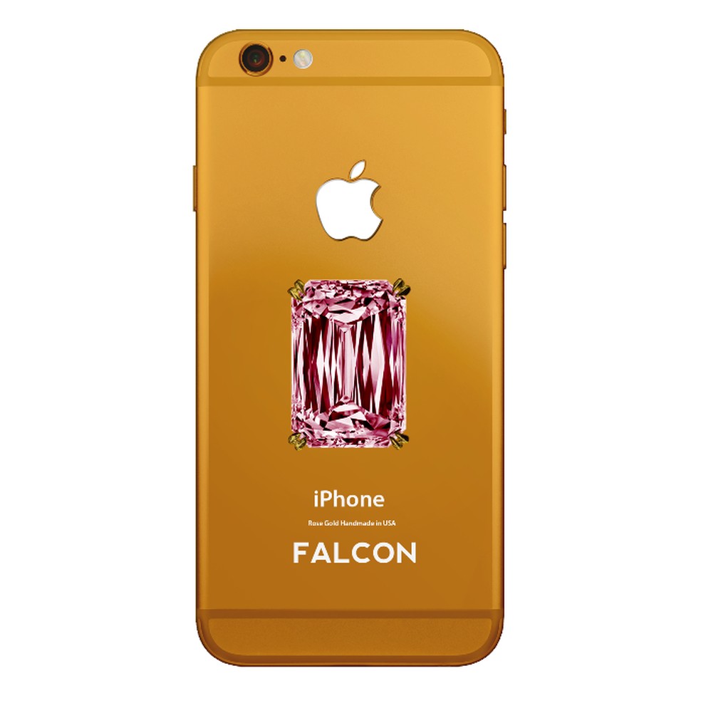 Desenvolvido pela joalheria Falcon, o iPhone 6 Rose Gold Pink Diamond custa US$ 48,5 milhões — Foto: Divulgação/Falcon
