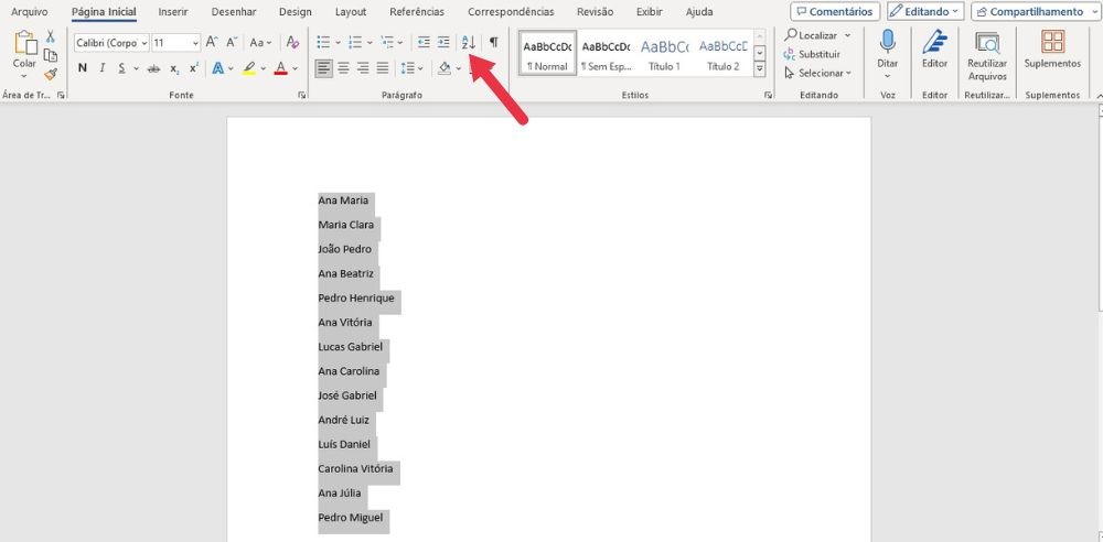 Como colocar em ordem alfabética no Word e organizar todos os dados
