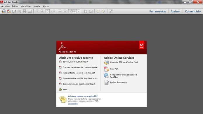 Possuindo cada vez mais ferramentas integradas a internet, o Adobe Reader manteve a função de acessar PDFs enquanto o PC estiver offline