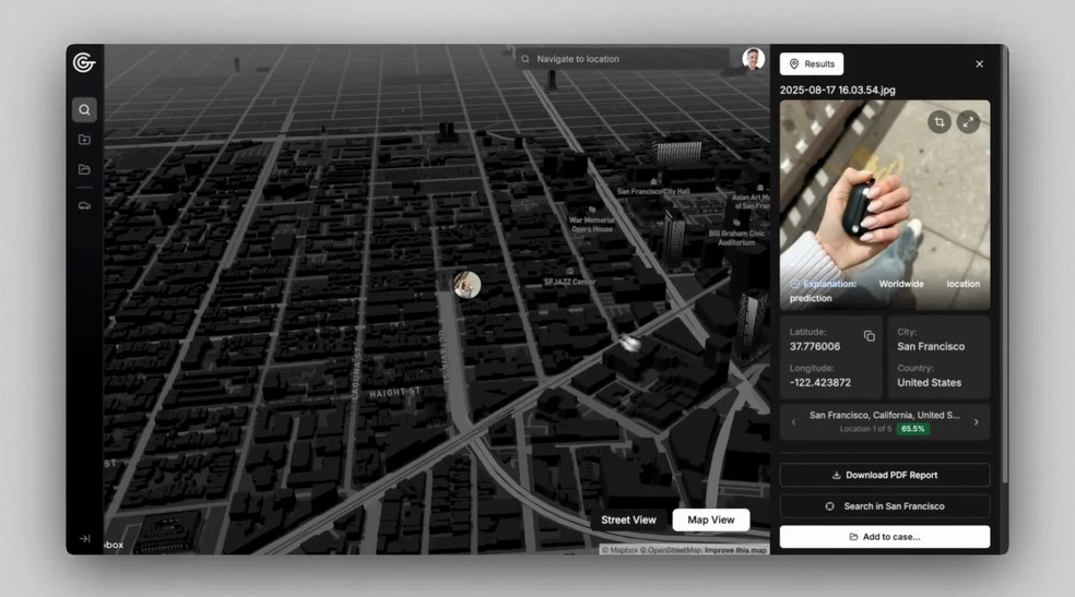  Reprodução / YouTube / GeoSpy