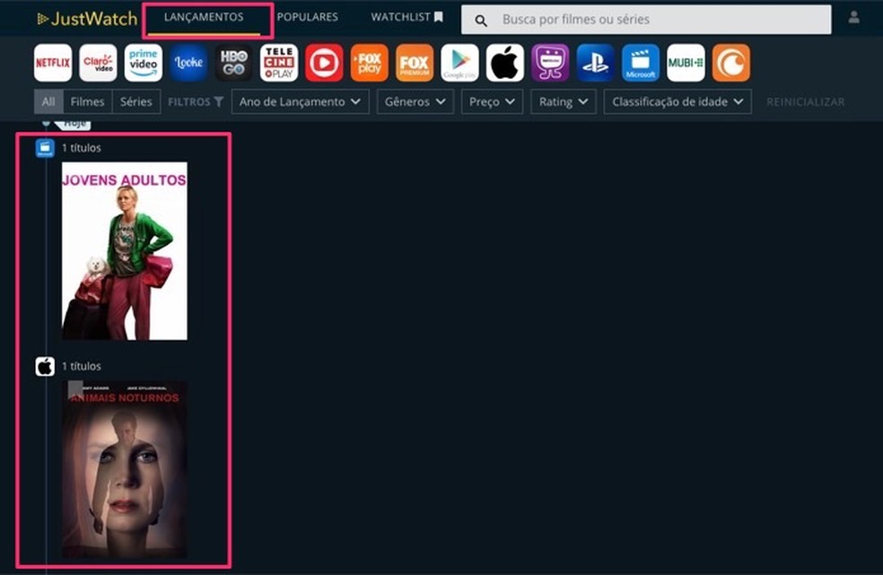 Filmes para assistir: site mostra catálogo de serviços de streaming