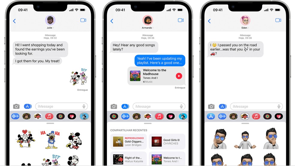 Mensagens trocadas entre usuários do Android e iOS devem conter recursos semelhantes aos apresentados no iMessage — Foto: Reprodução/Apple Support