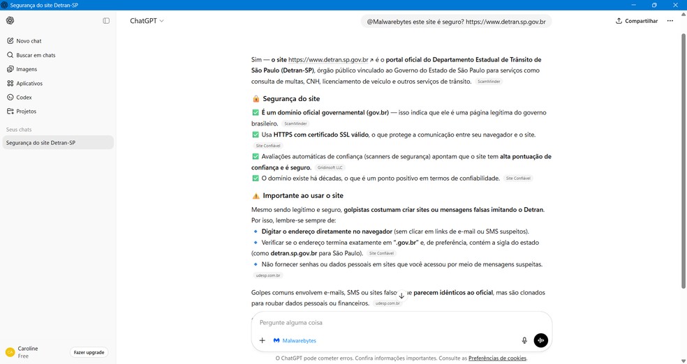  Reprodução/Caroline Silvestre