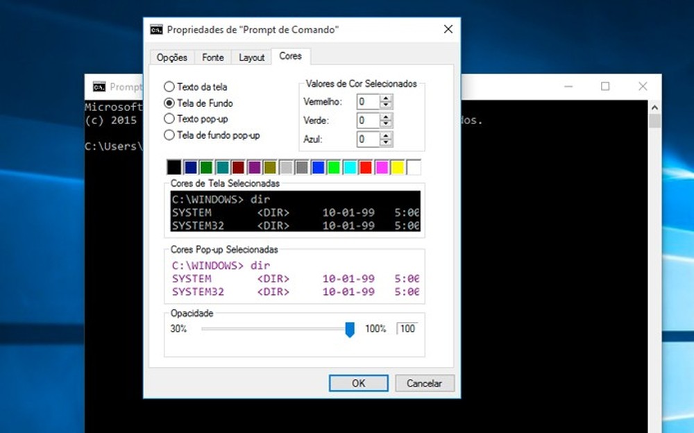 Como mudar cor, fonte e layout do Prompt de Comando do Windows 10