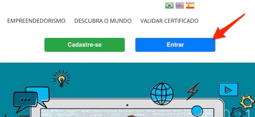 Ação para visualizar as opções de acesso a uma conta de usuário no site Brasil Mais TI — Foto: Reprodução/Marvin Costa