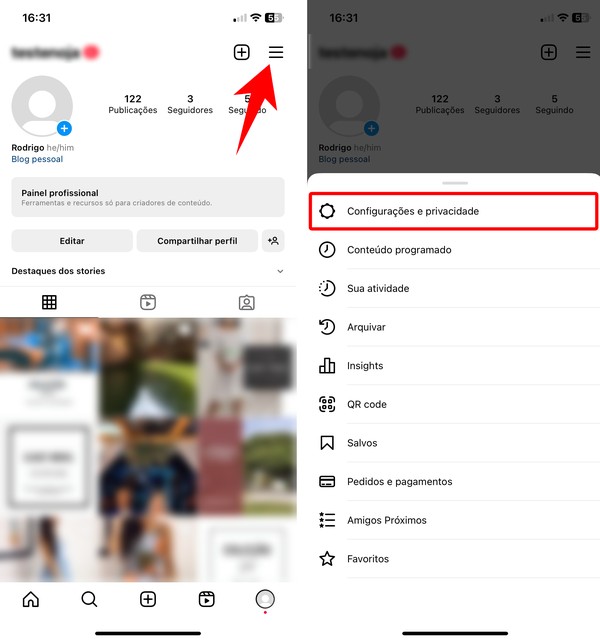 Como mudar conta profissional para pessoal no Instagram