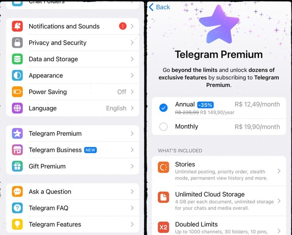 Telegram Premium: entenda o que é, quanto custa e como assinar