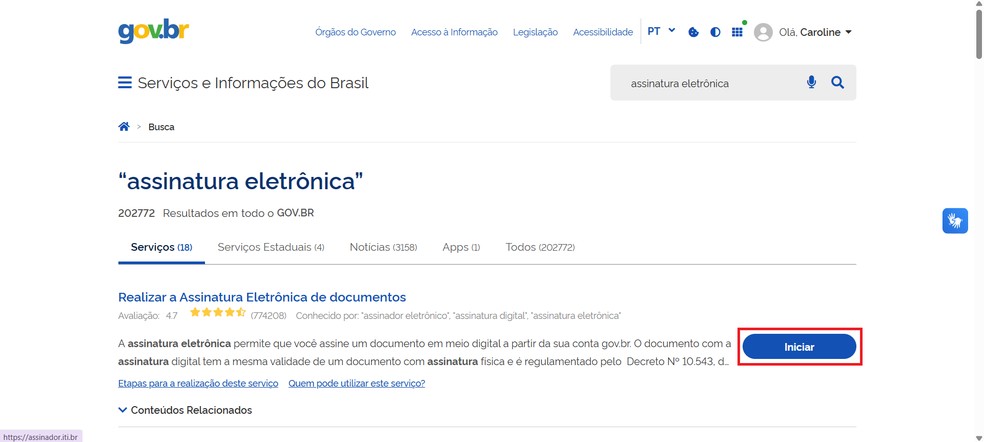  Reprodução/Caroline Silvestre