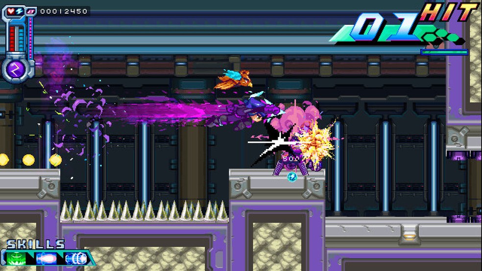 Berserk Boy é um jogo de ação frenética 2D que remete a clássicos como Mega Man — Foto: Reprodução/Steam