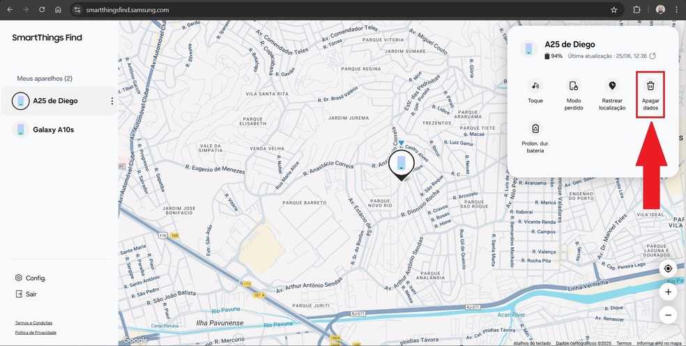 Apague remotamente todos os dados do Samsung roubado ou perdido — Foto: Reprodução/Diego Cataldo