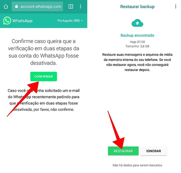 Como recuperar o código de verificação do WhatsApp